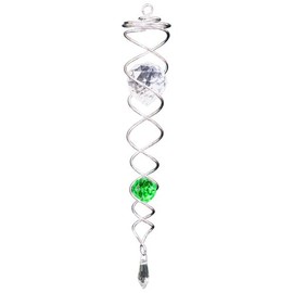 Iron Stop 80684 34cm Classic Crystal Wind Twister - Silver/Green