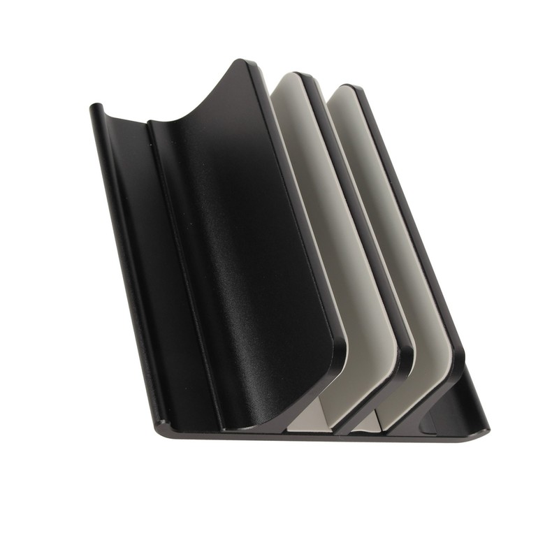 Vertical Laptop Stand 2 Slots Anodized Aluminium Alloy Adjustable Space