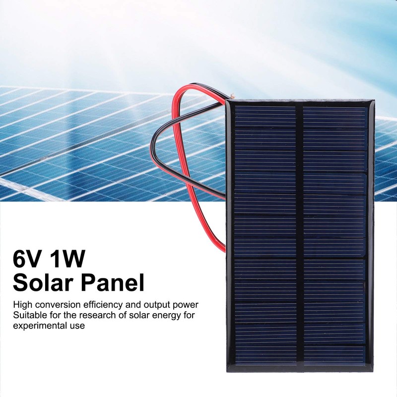 Moncer 1W 6V Mini Solar Panel, 3PCS Polysilicon Cell Charger