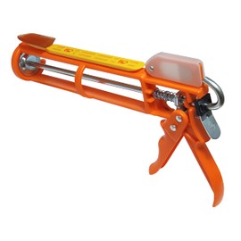 4-in-1 Dripless Caulking Gun with Built-In Spout & Cap Cutters, Quick-Release No-Drip Level, Free Caulk Spreader – Heavy Duty Sealant & Silicone Tool