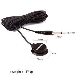 Alnicov Mini Piezo Pickup Contact Microphone Converter with 1/4" Output Plug and 3 Meter Cable for Acoustic Guitar, Violin, Banjo, Mandolin