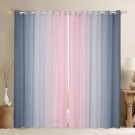 jejeloiu Pink and Grey Curtains for Bedroom Living Room for Kids Ombre 30%-50% Blackout Curtains (2 Panels, 42 x 63 Inch) Gradient Style Darkening Drapes Decor Abstract Art Window Treatments