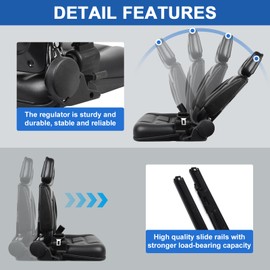 Universal Forklift Seat, Tractor Seat with Adjustable Backrest Headrest Armrests, Retractable Seatbelt, Lawn Mower Seat for Boat Excavator Harvester Loader Backhoe Dozer Telehandler