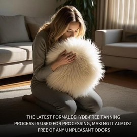 WL&ALLEN Genuine Sheepskin 100% New Zealand Sheepskin Wool Area Rug |Single Pelt 2'x 3', Ivory White