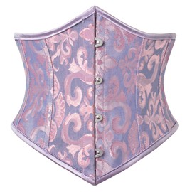 SCARLET DARKNESS Women's Steampunk Corset Belt Vintage Lace Up Wide Belt, Purple Jacquard