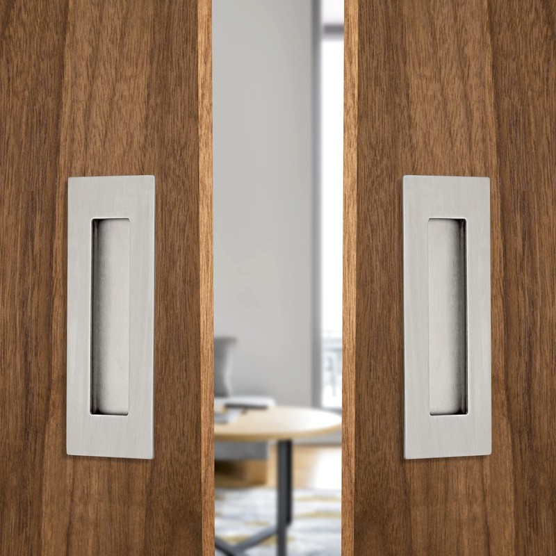 Kindoodos Sliding Barn Door Finger Pull, Recessed Flush Pulls, Stainless