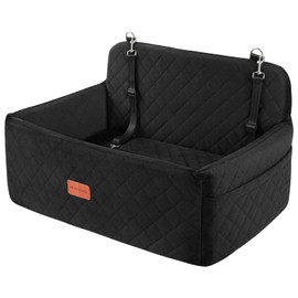 HEGGCOOE HEGGCOOE Dog Car Seat for Medium/Large Dogs, Dog Booster Car Seat for Dogs Under 55 lbs or 2 Small Dogs, Detachable & Washable Pet Car Seat, Dog Car Bed for Backseat with 2 Safety Leashes(Black)