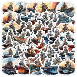 Aircraft Carrier Stickers for Laptop(50 Pcs),Gift for Kids Teens Adults Girl,Carrier Waterproof Decals Water Bottle,Vinyl Stickers Scrapbook,Journal,Dairy,Skateboard