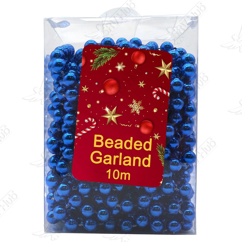 HOVUK® 10M Shiny Bead Garland, Shatterproof Blue Bead Chain, Plastic