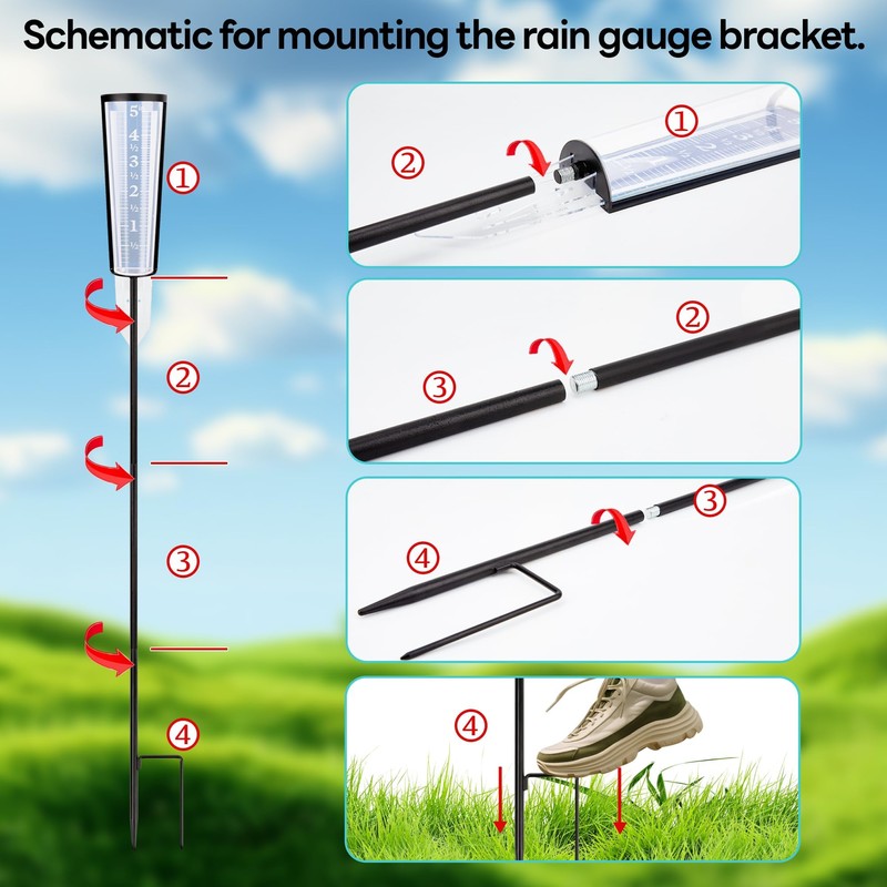 Outdoor Rain Gauge Stand for AcuRite 00850A3, Freestanding Mount for