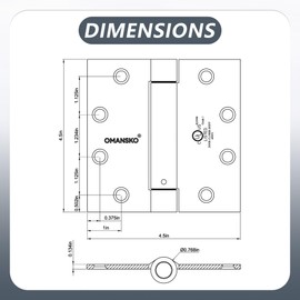 Self Closing Door Hinge 4-1/2 inch Oil Rubbed Bronze Auto Close Hinge Adjustable 4 ½"x 4 ½" Inch Spring Hinges Door Closer Hinge Square Corner Commercial Auto Self-Closing 2 Pieces