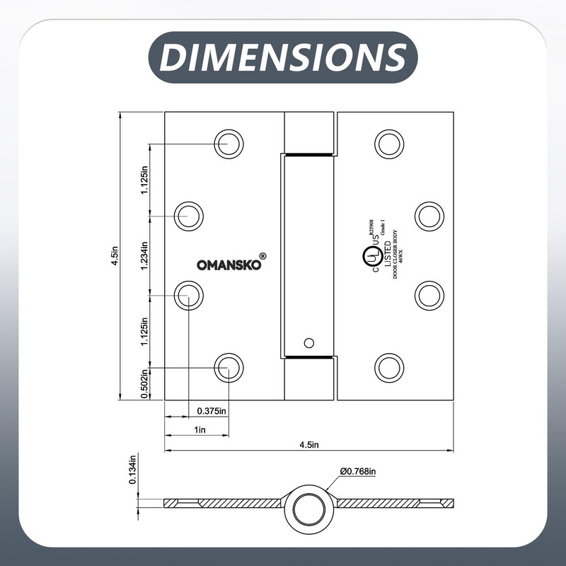 Self Closing Door Hinge 4-1/2 inch Oil Rubbed Bronze Auto