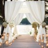 20ft x 10ft Ivory Backdrop Curtains for Parties Weddings, Wrinkle