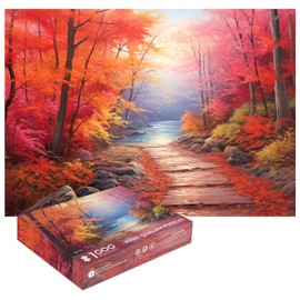 1000 Pieces Puzzles for Adults Maple Path Jigsaw 1000 Pieces Red Maple Forest Puzzles for Adults 1000 Pieces Maple Creek Oil Painting Puzzle 1000 Pieces Jigsaw 1000 Pieces