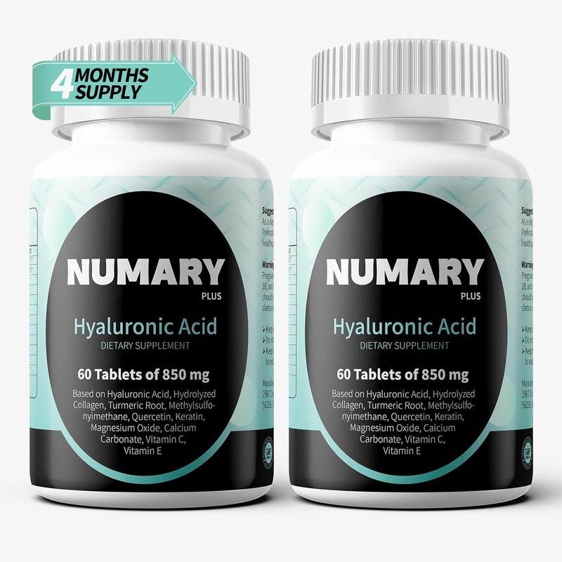 Ácido hialurónico con colágeno hidrolizado, MSM, cúrcuma y vitamina C.