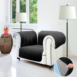 BEST DIRECT Sofa Cover Individual - 2 Seats - 3 Seats with Dual Face Colour (Black/Grey or Brown/Beige) (Black/Grey, Individual)