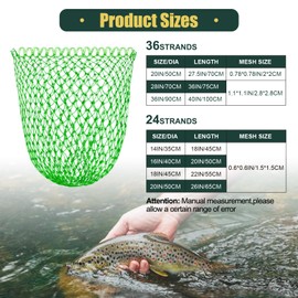 MAFIMOEA Fishing Net Nylon Replacement Fish Net Foldable Trout Net Without Handle for Freshwater Saltwater (90)
