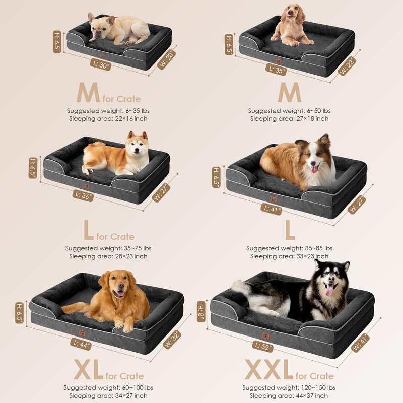 EHEYCIGA Orthopedic Dog Beds for Extra Large Dogs, Waterproof Memory