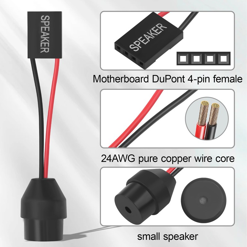 ELFJMZP PC Motherboard Internal Speaker, Desktop Computer Case Buzzer for