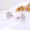 925 Sterling Silver Snowflake Earrings Stud with CZ Hypoallergenic Winter