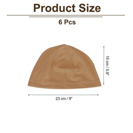 PATIKIL Sweat Wicking Cap, 6 Pack Skull Cap Football for Men Breathable Cooling Helmet Liner Bandana for Cycling Running Sports Hat, Brown