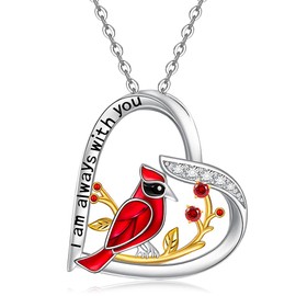 Red Cardinal Gifts Cardinal Necklaces for Women Sterling Silver Cardinal Necklace Christmas Memorial Gifts for Loss of Loved One Mom Jewelry