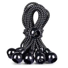 Versatile Windproof Bungee Cord Durability Tie Down Cords UV Resistant Straps Multifunction Elastic Rope (25, Black and White, 6 inch)