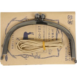 Panami 口金 がま口金具 丸 約幅10cm×深さ5.5cm Col.B ブラック CH-107B