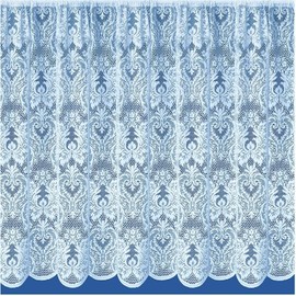 Maple Textiles York White Net Curtain in Luxury Victorian Lace Effect Damask Pattern. Sold by the Metre. Cut vto Width Quantity (63"(160cm) Drop)