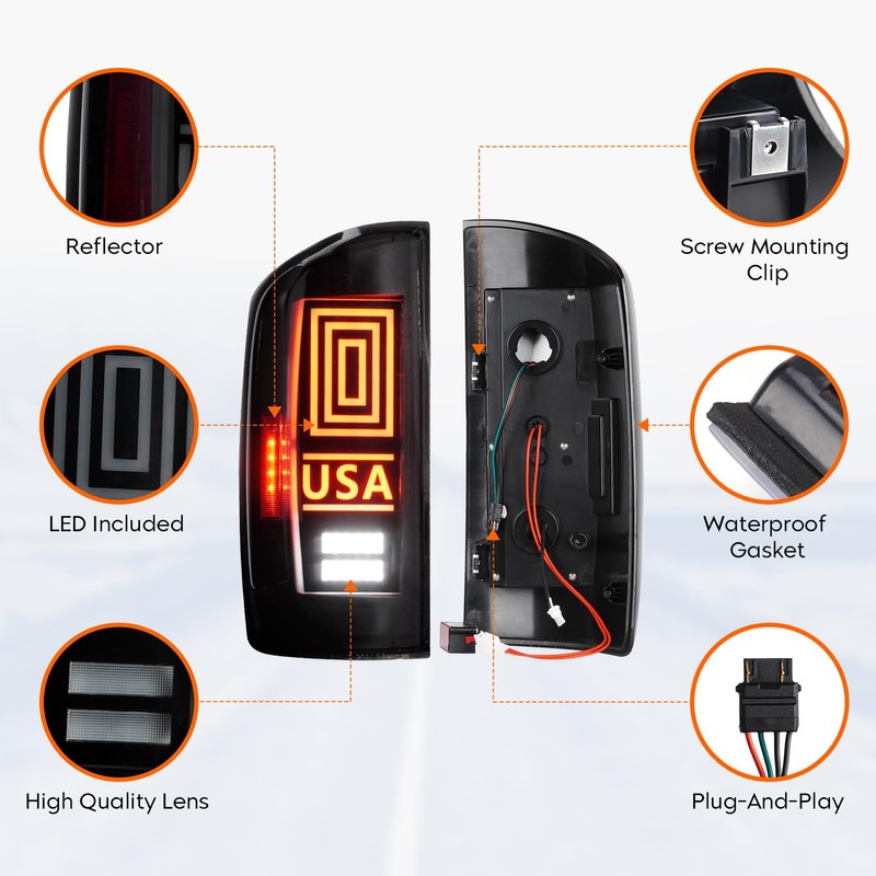 Tresound LED Tail Light for Dodge RAM 1500 2007-2008, for