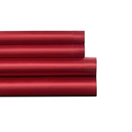 Baltic Linen Satin Luxury Sheet Set Cal King Red 4-Piece Set