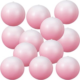 MiniInflat 24 Pcs Pink Inflatable Beach Balls Bulk for Kids Large Blow up Beach Ball Pastel Pool Toys for Summer Swimming Pool Games Party Supplies Luau Birthday Decor (12.5 Inch)