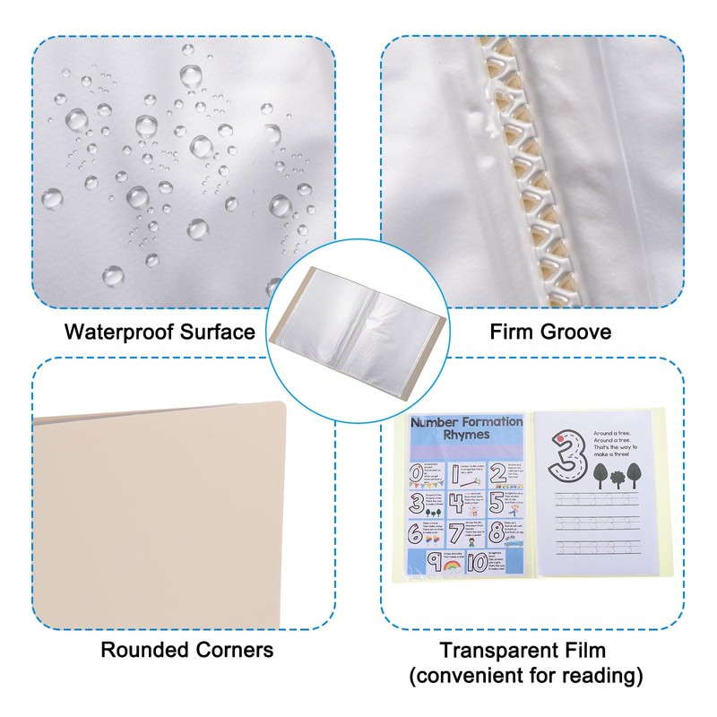 PATIKIL 9x12" Binders with Plastic Sleeve, PP 60 Pockets Waterproof