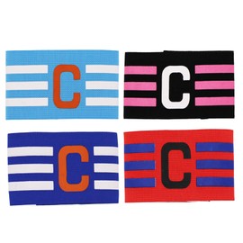 4 Pack Soccer Captain Armband，Adjustable Football Captain Bands for Adults & Kids，Durable Soccer Captain Adjustable Armband