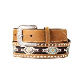 ARIAT Men's Southwest Fabric Diamond Lace Belt, Brown, 40
