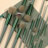Set Brochas de maquillaje 13 piezas profesional y bolsa verde