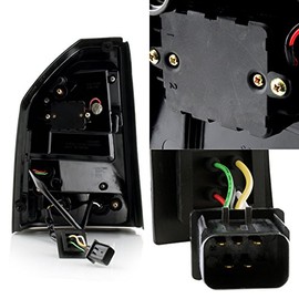 AKKON - For 05 06 07 Chrysler 300C SRT8 Black Bezel LED Parking Light Tube Tail Brake Light Lamps Assembly