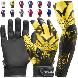 Exxact Sports Youth Batting Gloves with Arm Sleeve for Boys & Girls, Kids Baseball Batting Gloves for Softball, T-Ball (Youth S/M, Eagle)