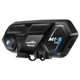 Fodsports M1-S Pro Motorcycle Headset, 8-Way Motorcycle Intercom up to 2000 m, Wireless Bluetooth 5.0 Universal Motorcycle Intercom with Music Sharing, Noise Cancellation, Voice Control, Waterproof