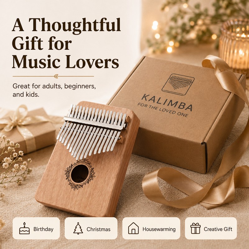 21-Key Kalimba Thumb Piano for Beginners – Portable Wood Finger