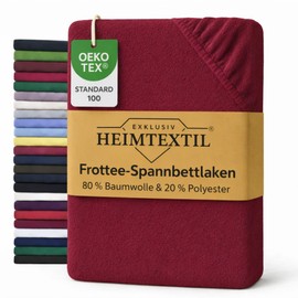 Exclusive home textile terry towelling fitted sheet premium brand., bordeaux, 60 - 70 x 140 cm