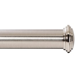 Ivilon Window Curtain Rod Decorative End Cap Design, 1 Inch Rod, 48 to 86 Inch. Brushed Nickel