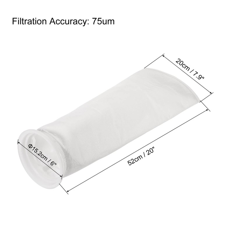 PATIKIL 6 Inch Ring Filter Socks 75 Micron, Mesh Bags