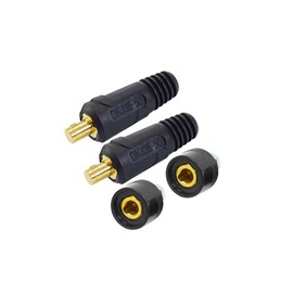 RIVERWELD TIG Welding Cable Panel Connector Plug & Socket Set DKJ35-50 & DKZ35-50 315Amp with Black Color Dinse-Style Quick Fitting 4pcs