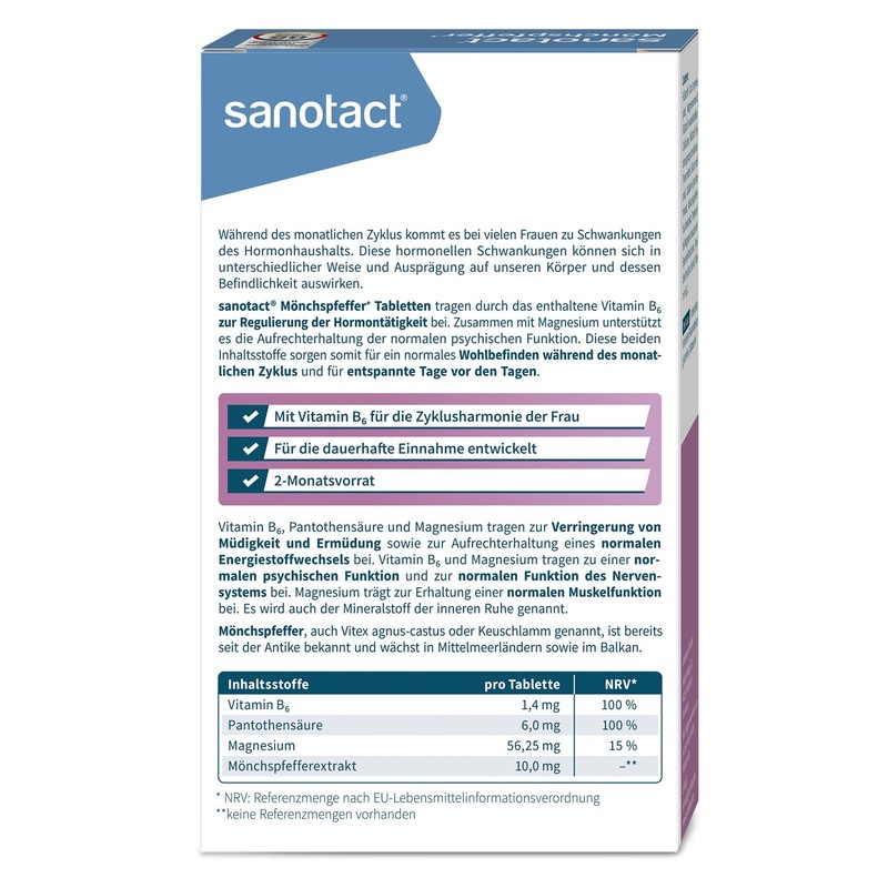 sanotact Monk's Pepper + (6 x 60 Tablets) • 6