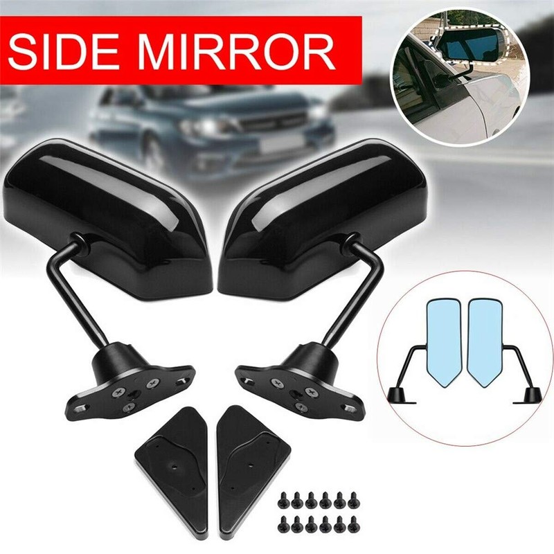 Universal F1 Style Side Mirrors Glossy Black Rear View Mirror