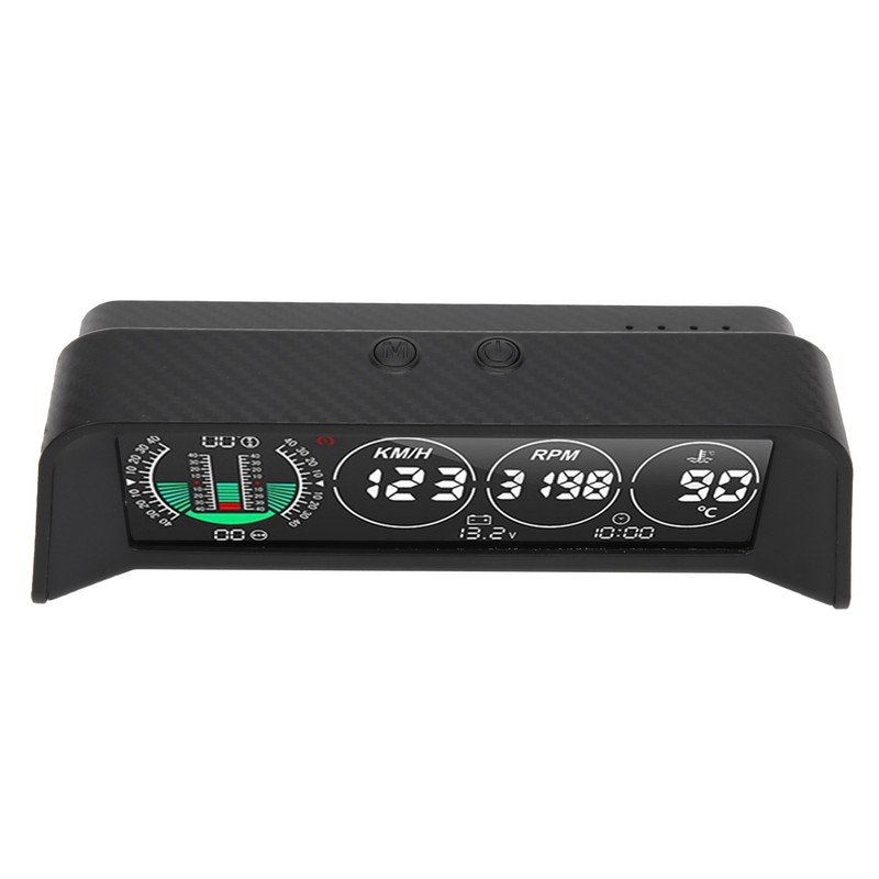 Carbon Fiber Style HUD HeadUp Display Slope Meter Overspeed Water