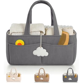 Organizador De Pañales Para Niños,Plegable,Con Múltiples Bolsillos Y Bolsas Organizadoras Flexibles Para Guardar Pañales,Toallitas Y Otros Artículos Esenciales. (Gris - 01)