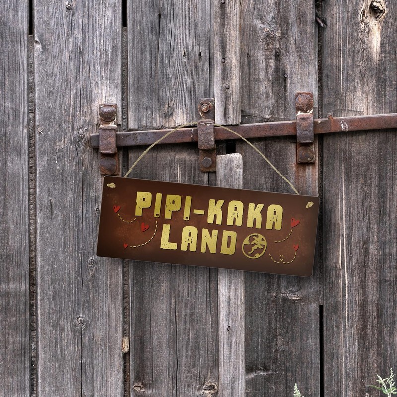 Toiletten Metal Sign with Toilet Motif and Saying "Pipi-Kaka-Land"