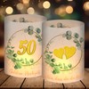 12 Lanterns, Table Decoration, Golden Wedding Anniversary Decoration, Eucalyptus Green,